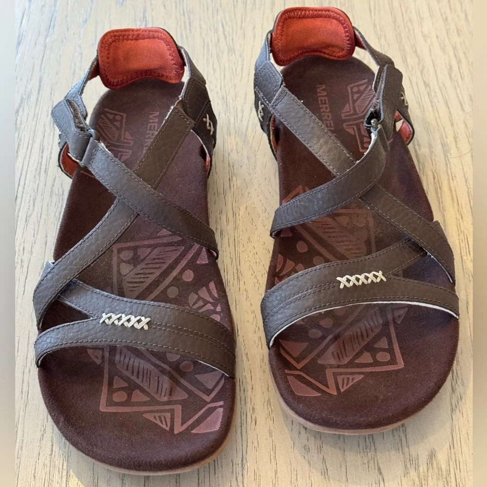 Merrell Sandapur Rose convertible strappy leather sandals women’s size 9 - Picture 5 of 9